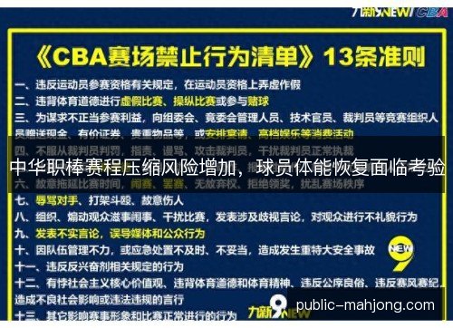 中华职棒赛程压缩风险增加，球员体能恢复面临考验